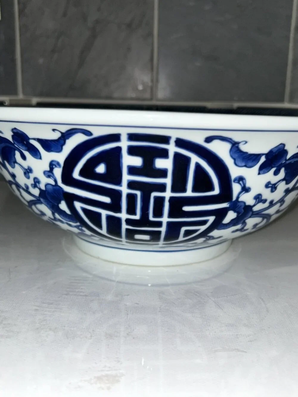 The Bombay Co Blue White Porcelain Bowl, Chinese Floral 10.25